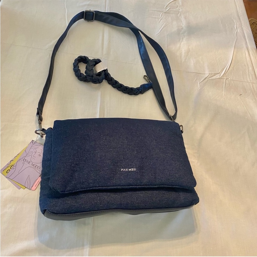 Pixie Mood Dark Blue denim large Crossbody Bag